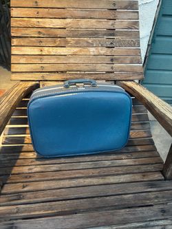 Vintage Blue Hard Shell Suitcase