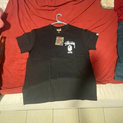 Bape Stussy Black Tee 