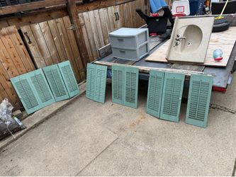 Wooden Window Sutters, 9 inch by 24, 11 sections, $25 total for whole lot