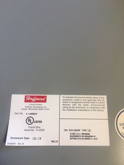 Hoffman CSA Enclosures Type 12 Catalog A-10086CH $60