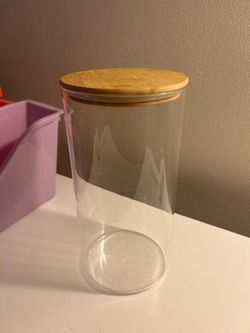 Big glass rice jar