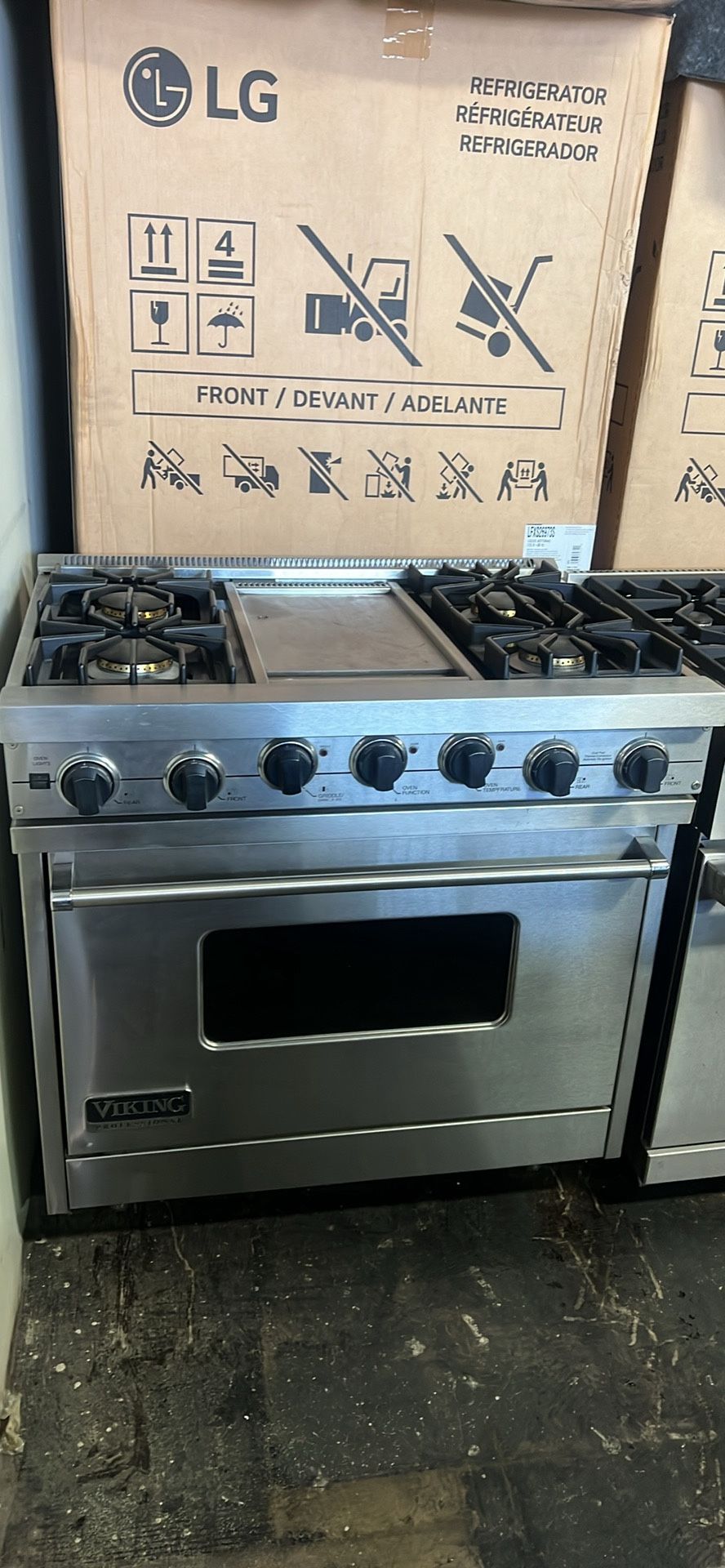 Viking 36”Wide Dual Fuel Range Stove Stainless Steel