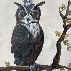 Original Owl Painting 