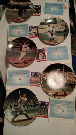 Baseball memorabilia plates