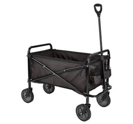Collapsible Heavy Duty Utility Wagon for Outdoor Sports, Camping, Garden, and Shopping, 265 Pounds Capacity, 27.6 x 40.9 x 20 inches, Black