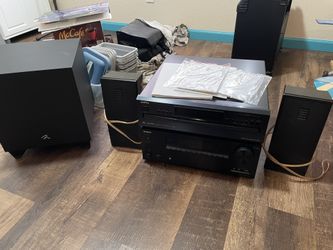 Onkyo Receiver, Cd/radio Player, 400watt Dynamo Sub Woofer, And Speakers