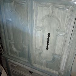 Weathered Gray Armoire/Hutch/Dresser