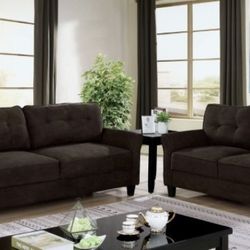 Brand New Brown Sofa & Love Seat