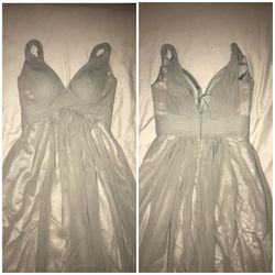 Gray chiffon bridesmaid dress