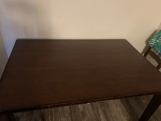 Nice wood sturdy kitchen table and chairs with barstools