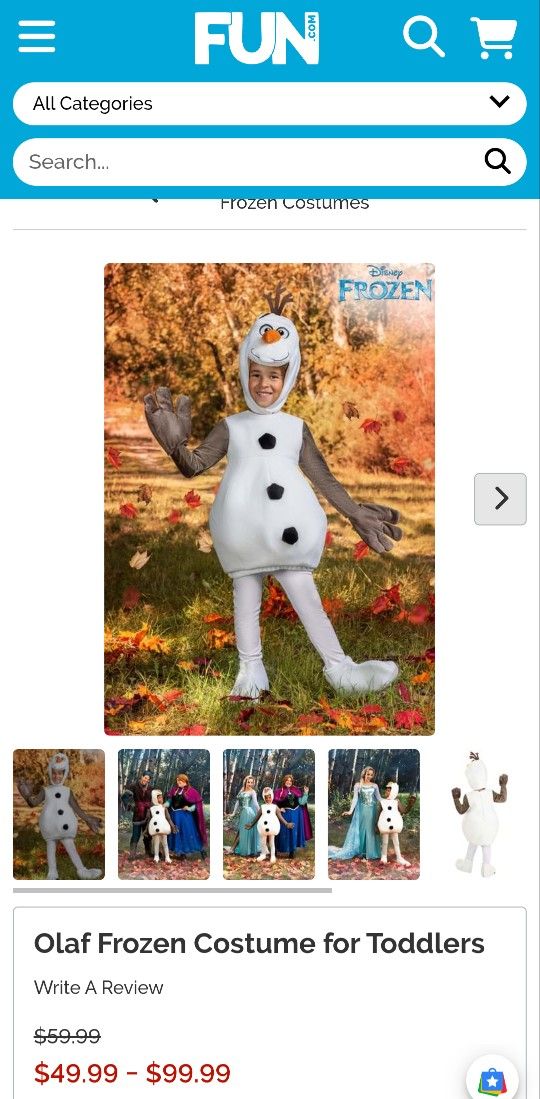 Olaf, Kristoff,  and Sven Costumes