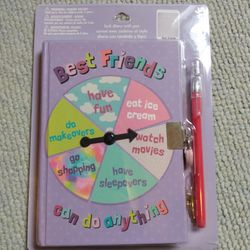 BRAND NEW WITH TAG IN PACKAGE GIRL'S CLAIRE'S BEST FRIENDS CAN DO ANYTHING LINED PAPER PINK HEART LOCK DIARY WITH PEN - AGES 3+