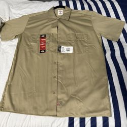 Dickie tan work shirt button up