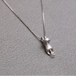 Cute Dangle Kitty Earrings & Necklace Set
