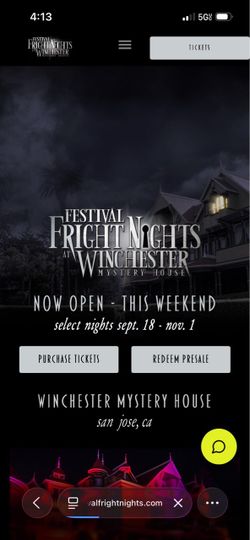 WINCHESTER HOUSE FRIGHT NIGHTS Tickets