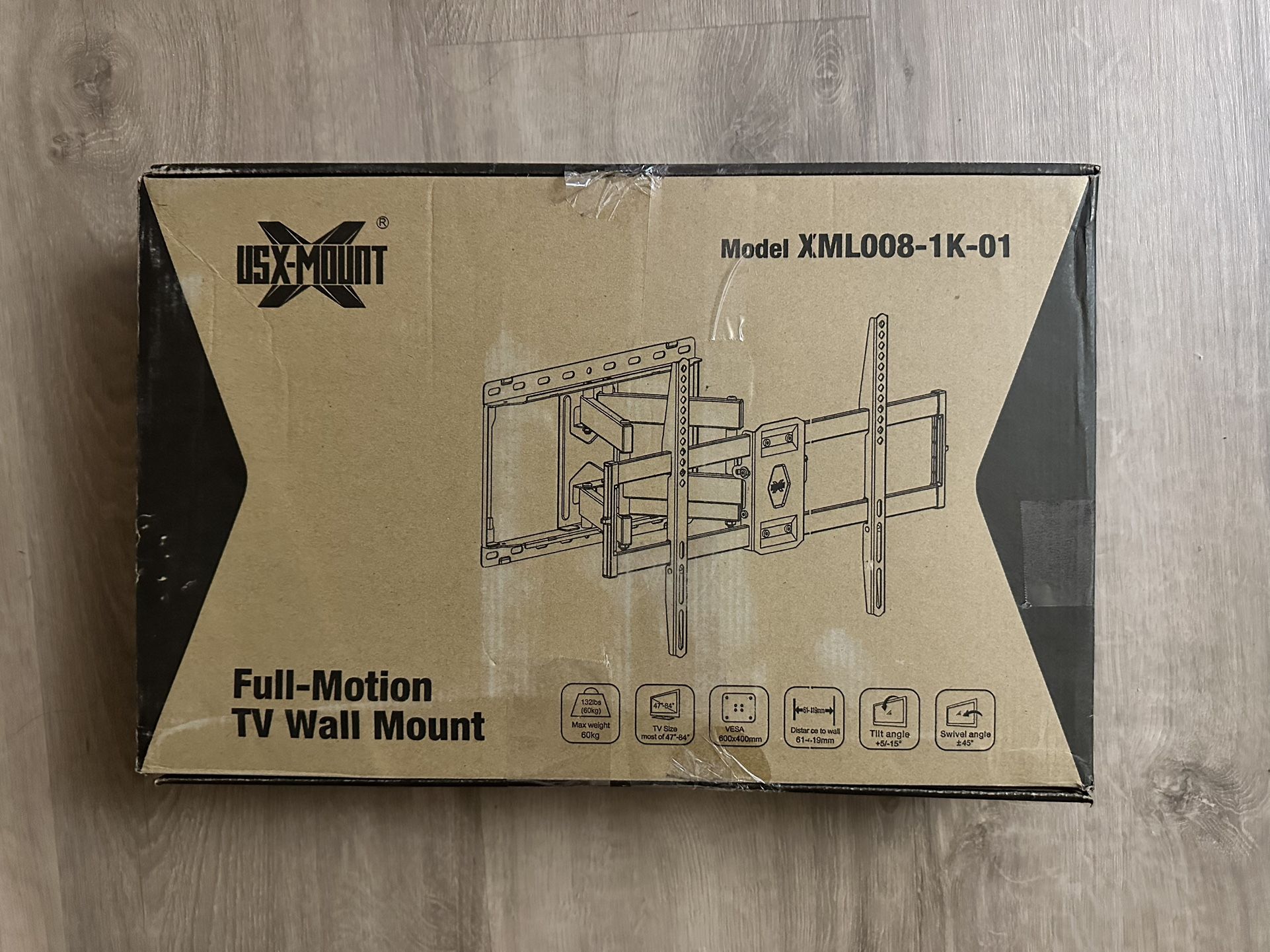 USX-Mount Full Motion TV Wall Mount (Model XML008-1K-01) – New Open Box