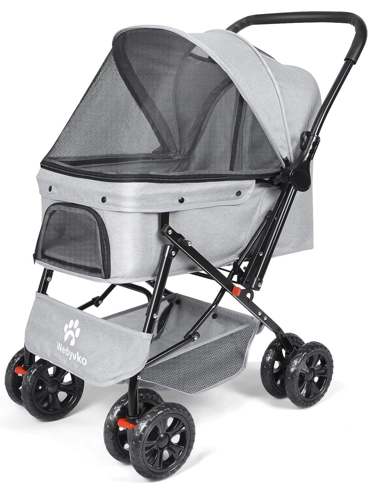 Pet Stroller Medium Dogs and Cats with Reversible Handle, Easy to Walking Dog Stroller 360 Rotating Front Puppy Stroller for Small Dogs with Windows