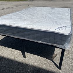 New fULL Size 18”h Platform Bed Frame $75 Or $275 With New Memory Foam Hybrid Mattress 