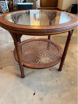 Beautiful wood and ratan coffee table