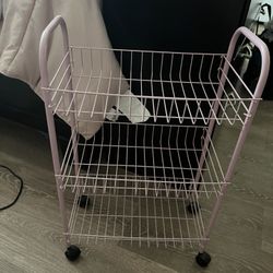 Pink 3 Shelf Cart