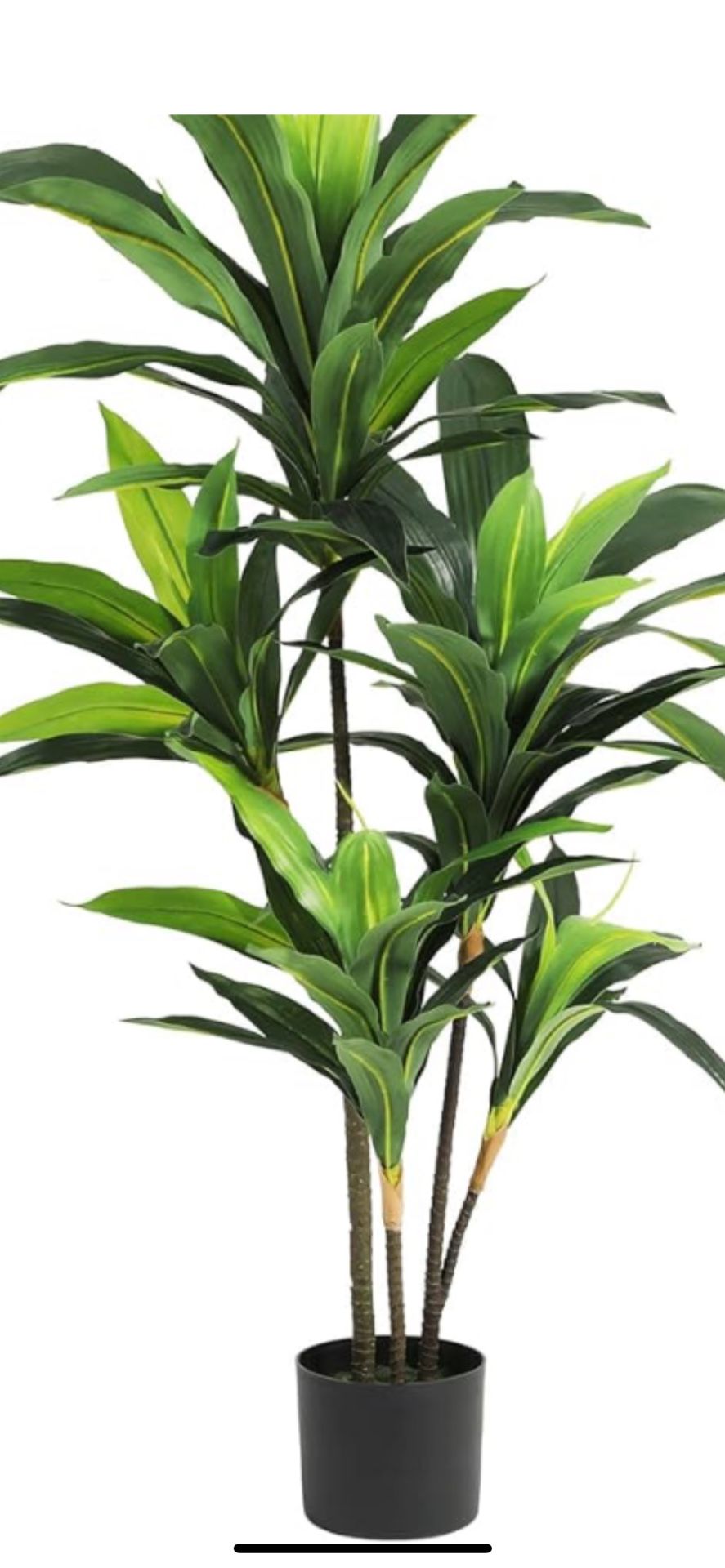 Dracaena Silk Plant Artificial 4ft Faux House Plants Evergreen Dracaena Marginata Fake Yucca Palm Trees in Pot