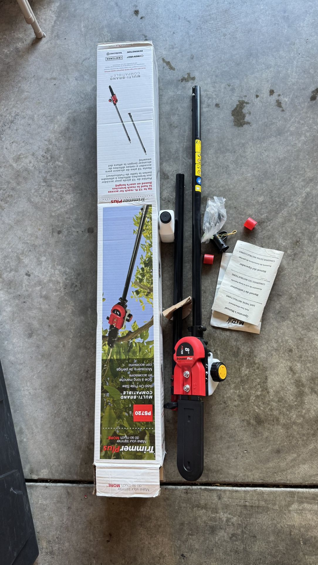 TrimmerPlus PS720 8-Inch Pole Saw with Bar and Chain🌺new