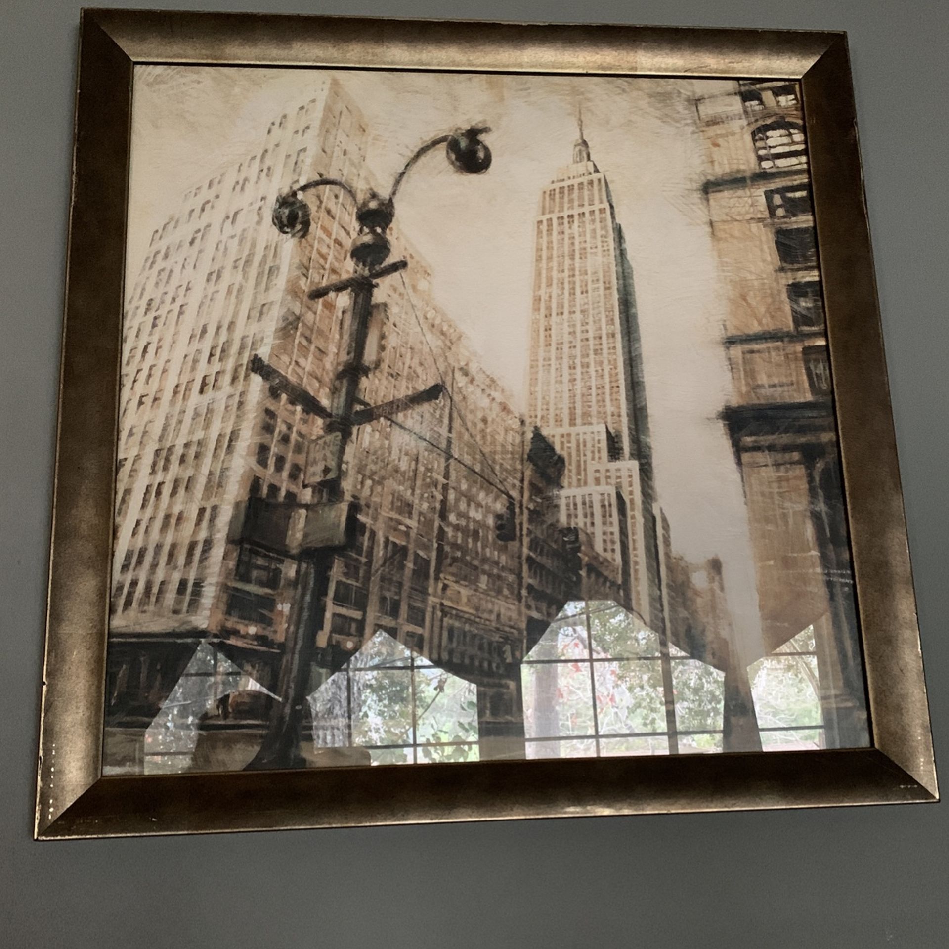 The gallery New York high rise her artwork two frames