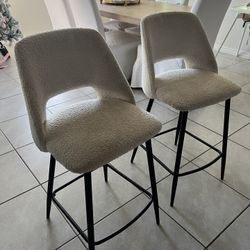 Modern Bouclé Counter 26'' Stools