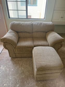Love seat and Ottoman