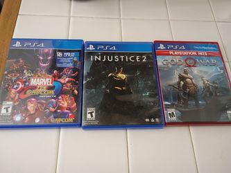 PS4 Game Bundle – Marvel vs Capcom, Injustice 2, God of War