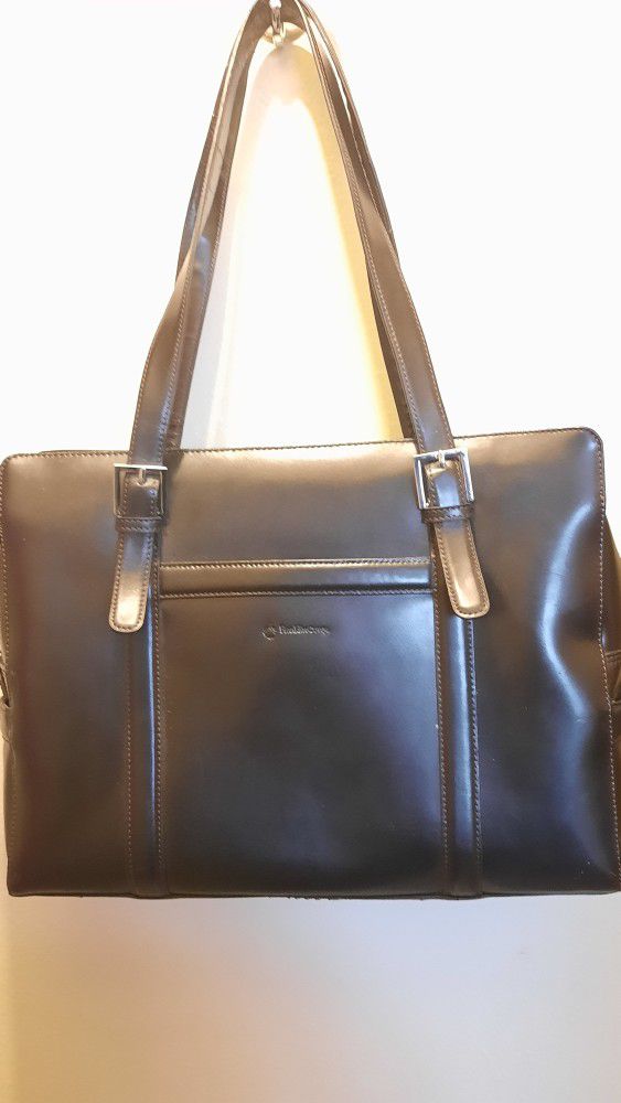 Franklin Covey Brown leather Briefcase organizer bag for Sale in