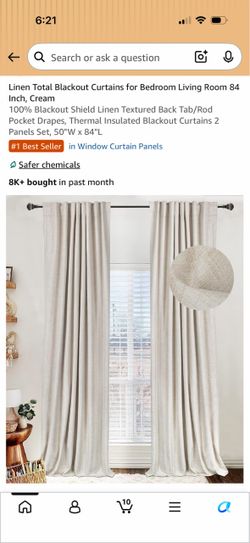 Cream Blackout Curtains 50x84”