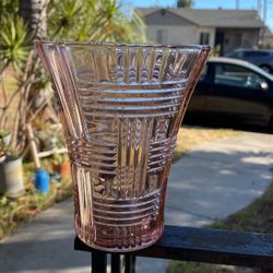 Vintage Pink Glassware Flower Vase