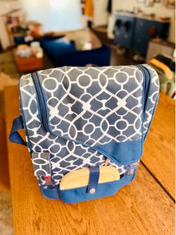 wine and cheese picnic cooler tote