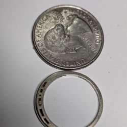 14K Unique Shaped Wedding Ring Size 7 , White Gold 