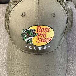 Brand New Bass Pro Shops "Club" Trucker Hat - Olive Green