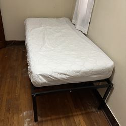 $80 LIKE NEW Twin Mattress AND Bed Frame