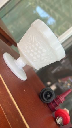 Milk glass dessert dish