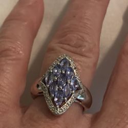 Tanzanite And Silver Ring Size 6 