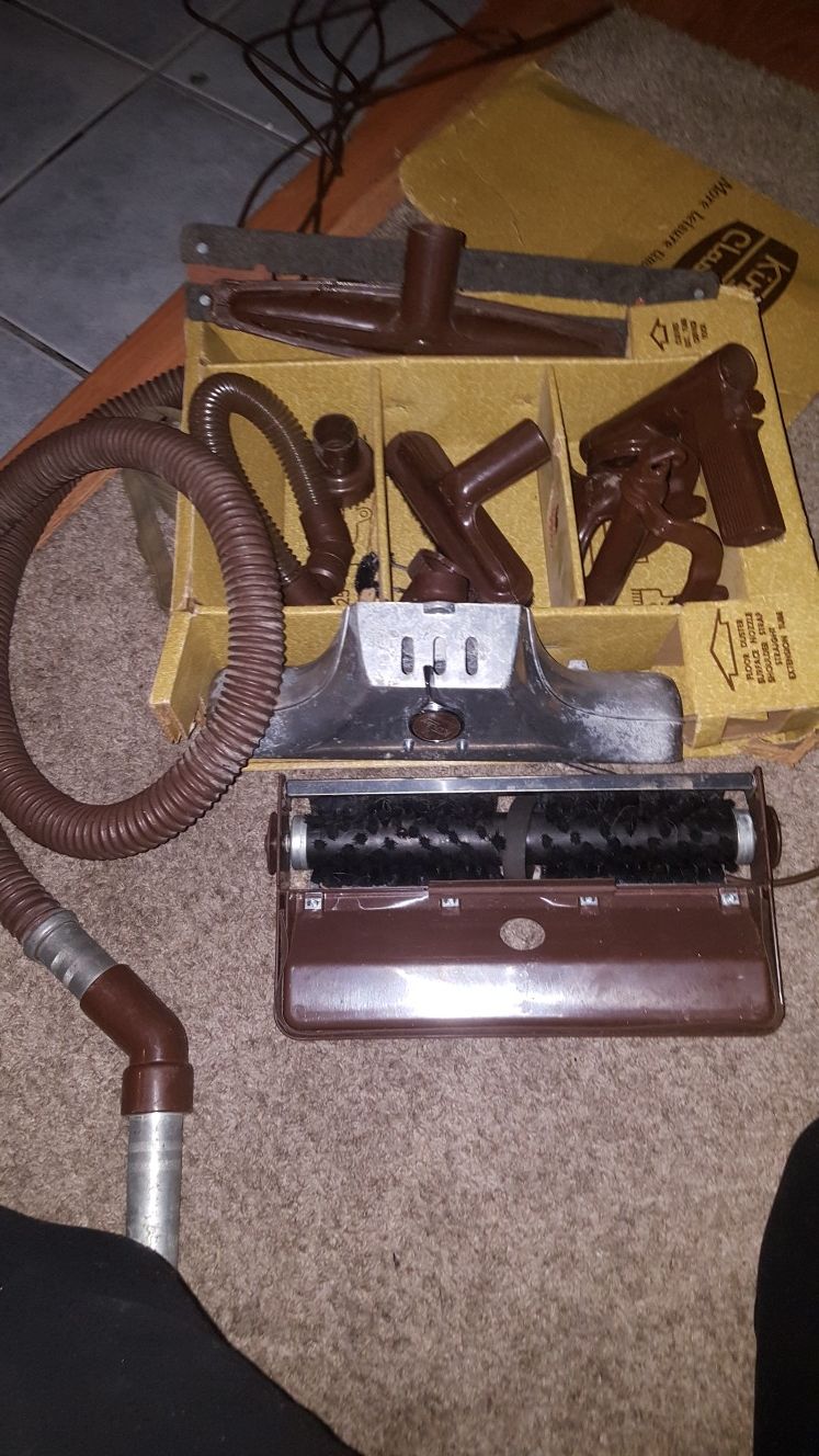 Kirby Classic 1-CR All attachments and still works like a charm. Its a 1969 model