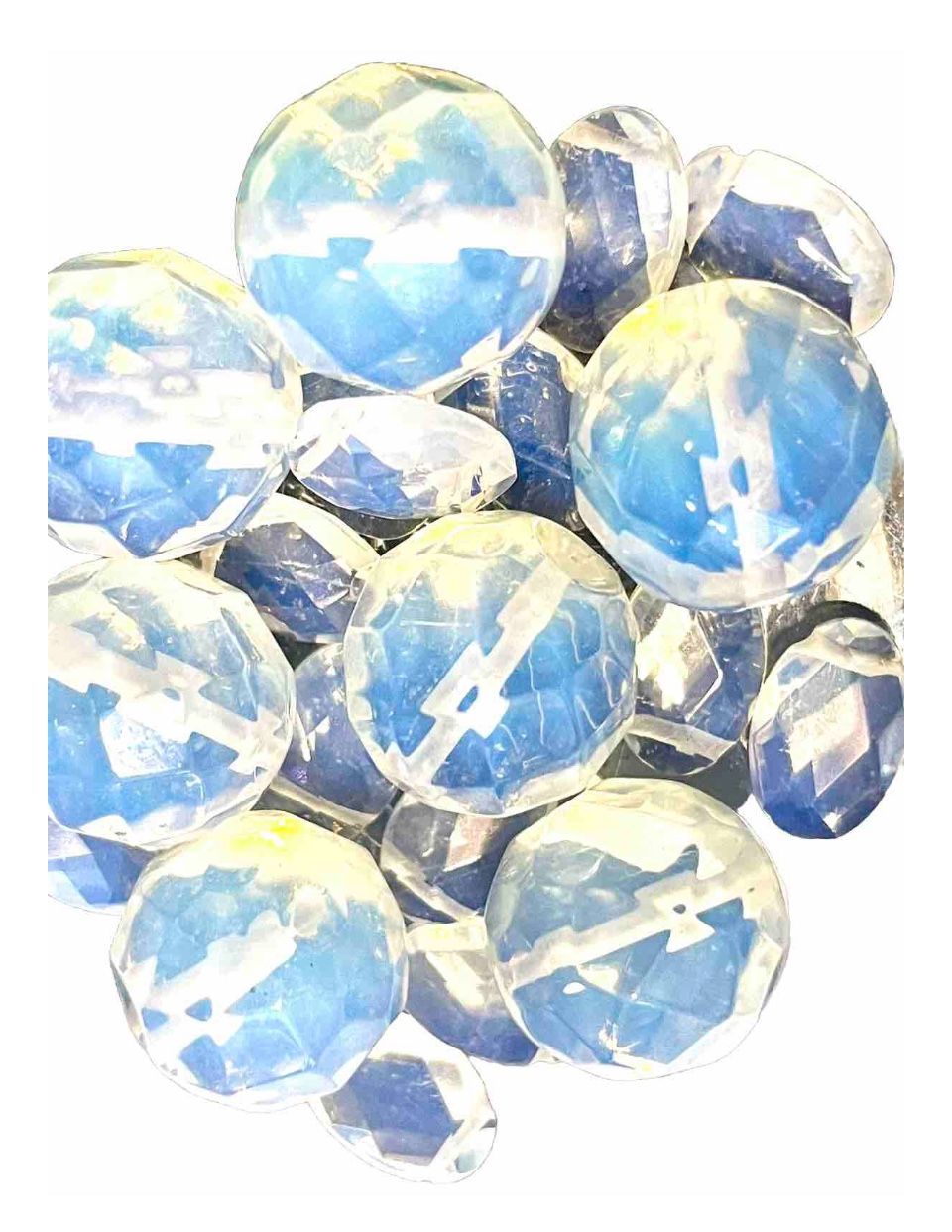 Lot Of Mixed Faceted Opalite Beads