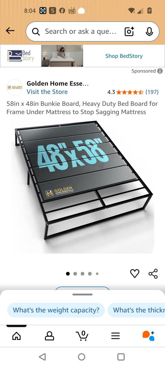 58 In X 48-in Bunky Board Heavy Duty Bed Board For Frame Under Mattress