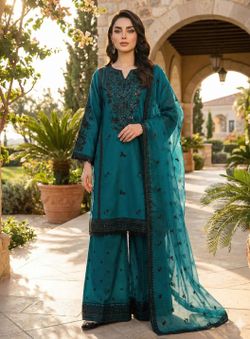 Indian Pakistani Tradition Designer Shalwar Kameez Embroidery Cotton Dress 