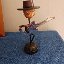 Vintage Bottle Opener,Man Play A Strat Guitar 