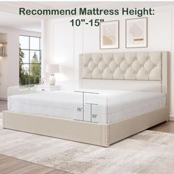 Queen Size Bed Frame With 4 Storage Drawers 