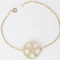 14K Gold Plated Bracelet 
Size: 8.5"
Weight: 4.8g