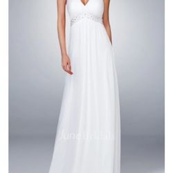 Halter V-neck Wedding Gown W Sequin Detail