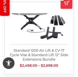 Motorcycle lift with side extensions