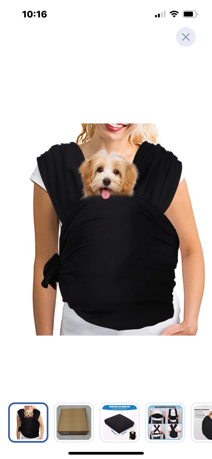 “New”Dog/Cat Sling Carrier(small Animal)hands Free  Soft Front Wrap Adjustable (retail$39)