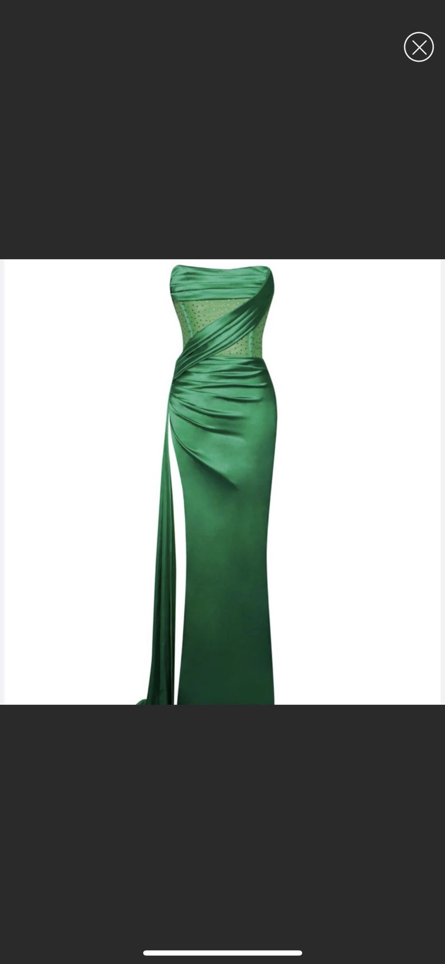 Holly Green Crystallized Corset Gown